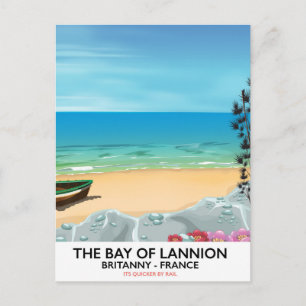 Die Bucht von Lannion Frankreich Reiseplakat Postkarte