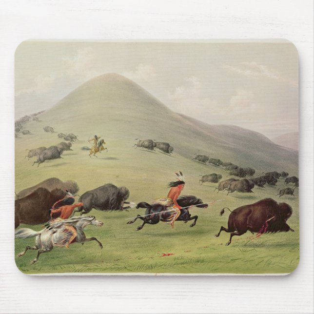 Die Büffel-Jagd, c.1832 Mousepad (Vorne)