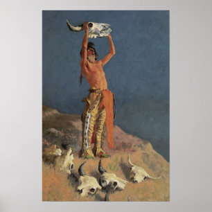 Die Büffel zurückbeschwören von Frederic Remington Poster
