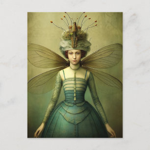 Die Bug Lady Creepy Retro Postkarte
