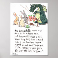 Die Bunnies hielten ein Karottenrost - Poster