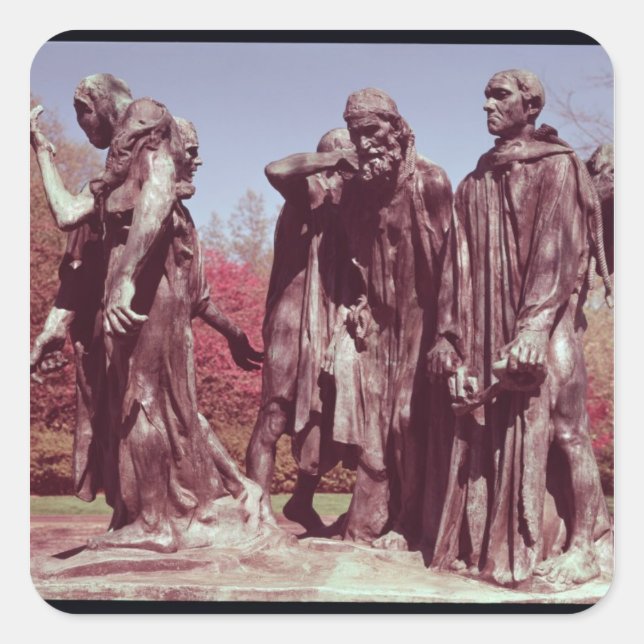 Die Burghers von Calais Quadratischer Aufkleber (Vorderseite)