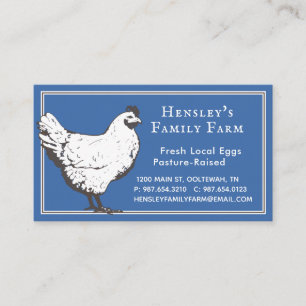Die Business Card des Blue Vintag Hen Egg Verkäufe Visitenkarte