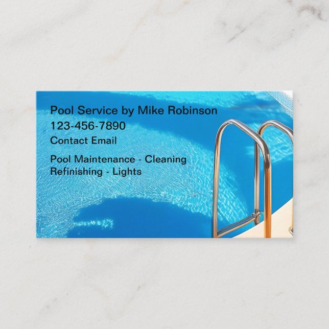 Die Business Cards des Swimmingpools Visitenkarte (Vorderseite)