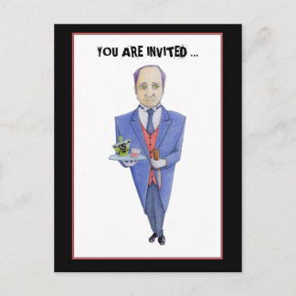 Die Butler Mord Mystery Einladung Postcard