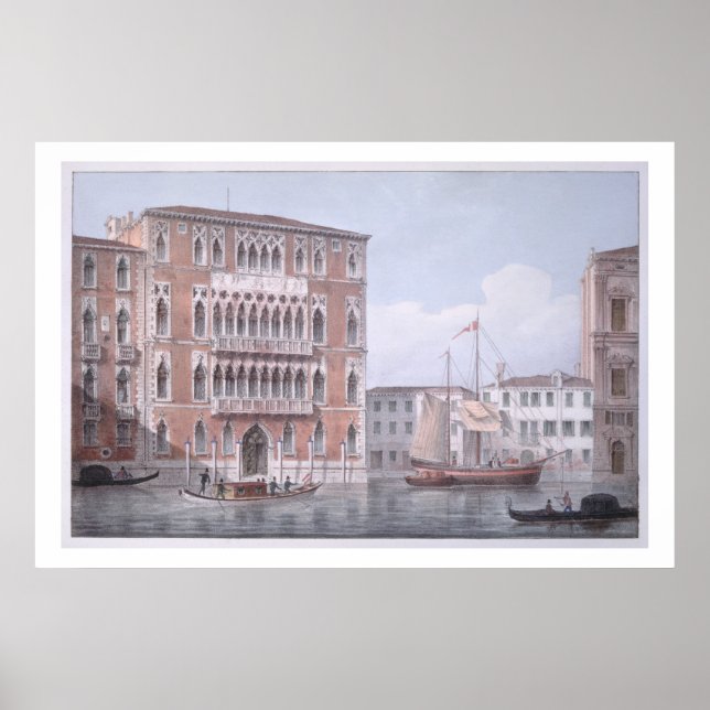 Die Ca' Foscari, Venedig, graviert von Brizeghel ( Poster (Vorne)