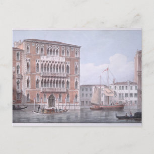 Die Ca' Foscari, Venedig, graviert von Brizeghel ( Postkarte