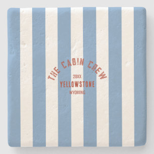 Die Cabin Crew Custom Wappen Blue Park Streifen Steinuntersetzer