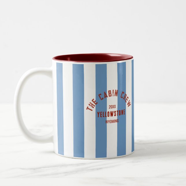 Die Cabin Crew Custom Wappen Blue Park Streifen Zweifarbige Tasse (Links)
