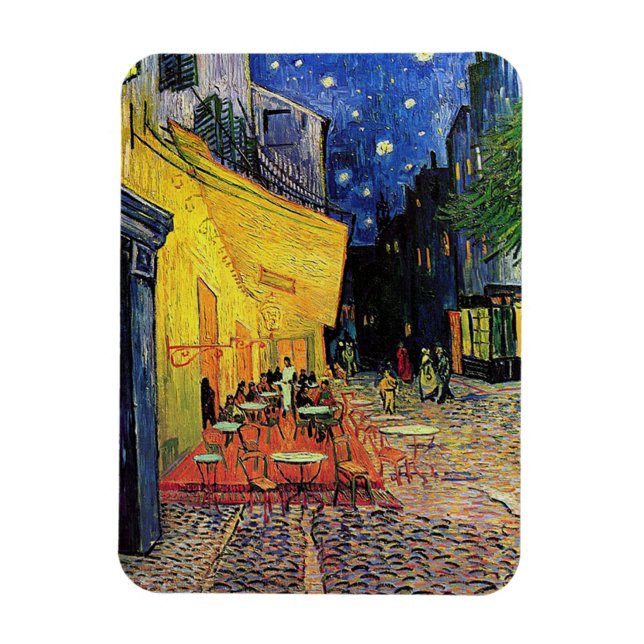 die cafe terrasse auf dem platz du forum, Arles... Magnet (Vertikal)