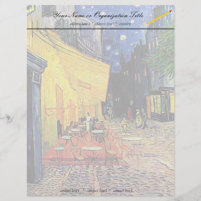 Die Cafeteria-Terrasse auf dem Platz du forum, Arl Briefbogen (Vorderseite)