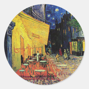 Die Caféterrasse auf dem Place du Forum, Arles, be Runder Aufkleber