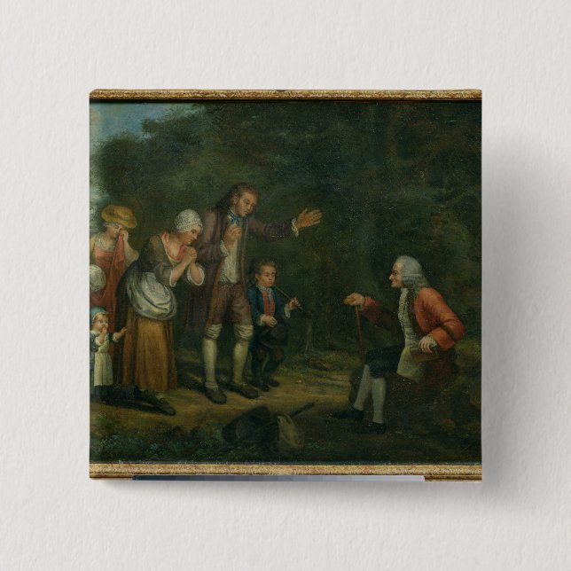 Die Calas Familie vor Voltaire bei Ferney Button (Vorderseite)