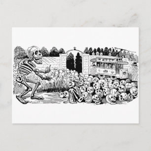 Die Calavera der Trolley Cars c. 1907, Mexiko Postkarte
