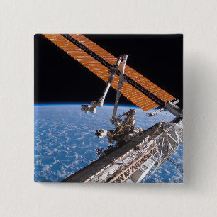 Die Canadarm2 und Solarstromanlageplattenflügel Button