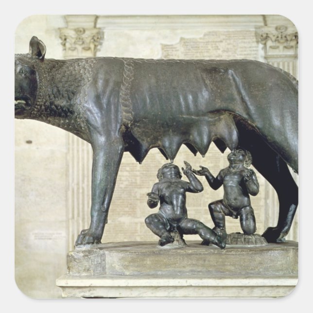 Die Capitoline She-Wolf Quadratischer Aufkleber (Vorderseite)