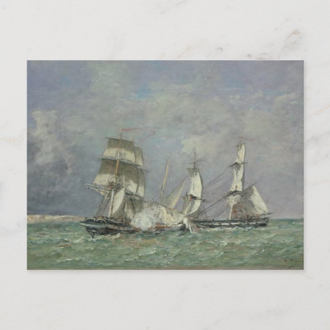 Die Capture of the 'Petit Rodeur', 1878 (Öl auf ca Postkarte (Vorderseite)