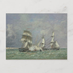 Die Capture of the 'Petit Rodeur', 1878 (Öl auf ca Postkarte