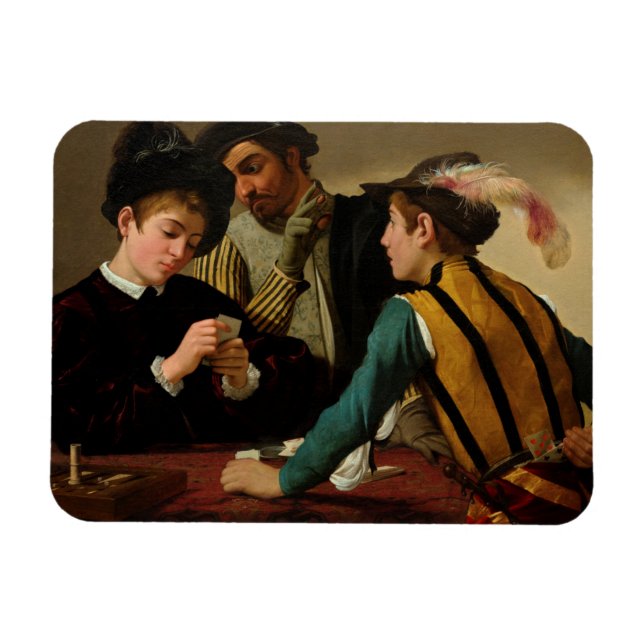 Die Cardsharps, 1595 von Caravaggio Magnet (Horizontal)