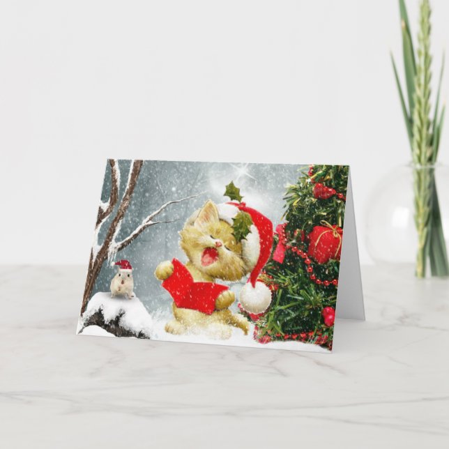 Die Carol-Sänger-Weihnachtskarte Feiertagskarte (Vorderseite)