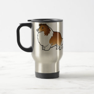 Die Cartoon-Shetlandinseln-Schäferhund/Collie Reisebecher