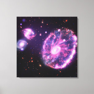 Die Cartwheel-Galaxie   Hubble & JWST Leinwanddruck