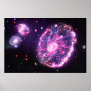 Die Cartwheel-Galaxie   Hubble & JWST Poster