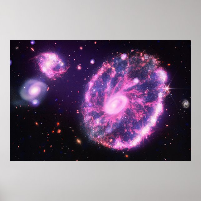 Die Cartwheel-Galaxie | Hubble & JWST Poster (Vorne)