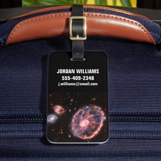 Die Cartwheel Galaxie und ihre Begleitgalaxien. Gepäckanhänger (Vorderseite Insitu 2)