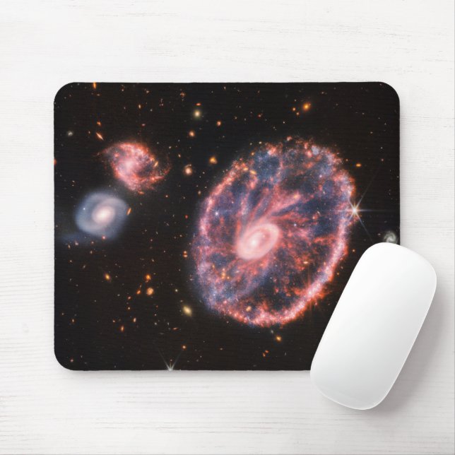 Die Cartwheel Galaxie und ihre Begleitgalaxien. Mousepad (Mit Mouse)