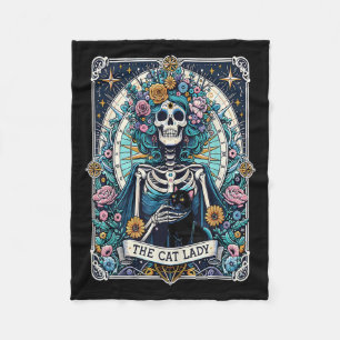 Die Cat Lady Tarot Card Skelettkatzenkatze Mama Ka Fleecedecke