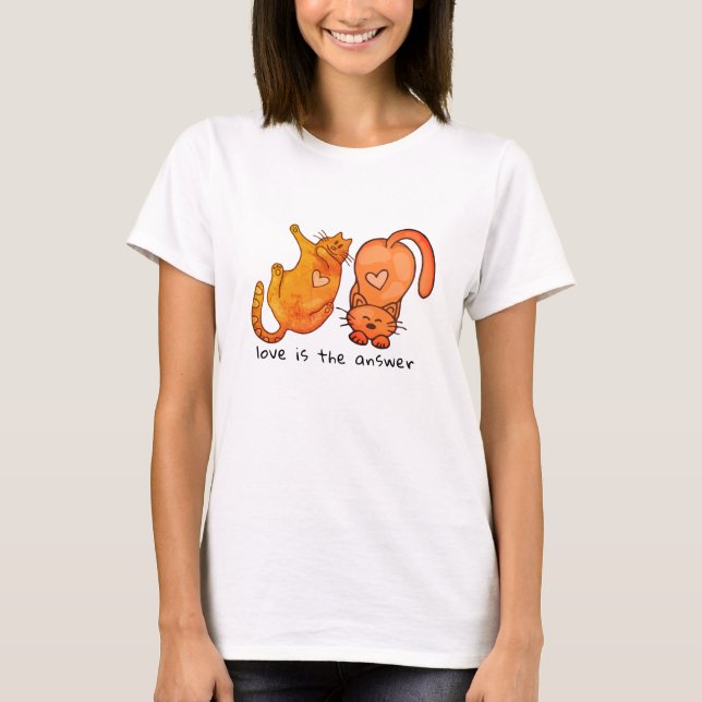 Die Cat Liebe ist das Answer Shirt - Whimsical Cat (Vorderseite)