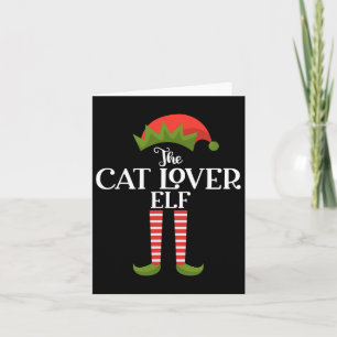 Die Cat Lover Elf Xmas Funny Family Matching Group Karte