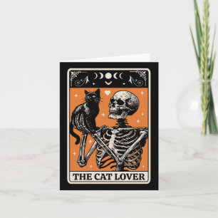 Die Cat Lover Tarot Card - Black Cat and Skeletts Karte