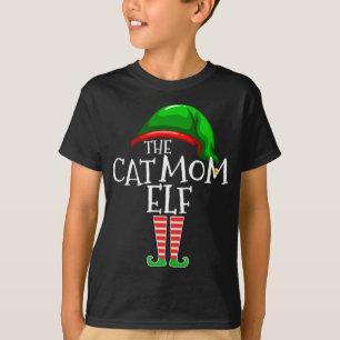 Die Cat Mama Elf Matching Familie Weihnachtsgesche T-Shirt