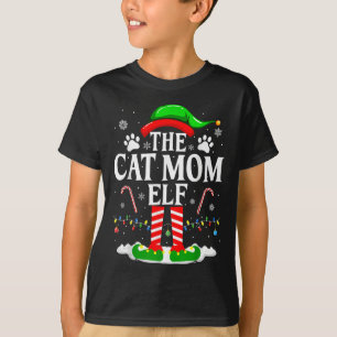 Die Cat Mama Elf Xmas Funny Cats über Weihnachten T-Shirt
