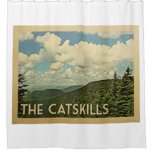 Die Catskills New York State Vintage Reise Duschvorhang