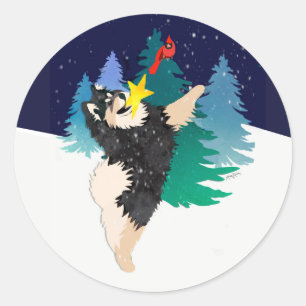 Die Celestial Finnish Lapphund Aufkleber
