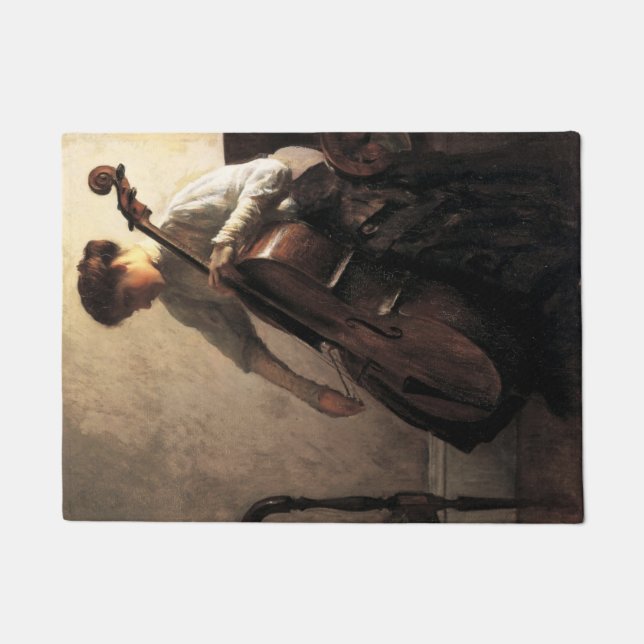 Die Cellist (von Joseph DeCamp) Fußmatte (Vorderseite)