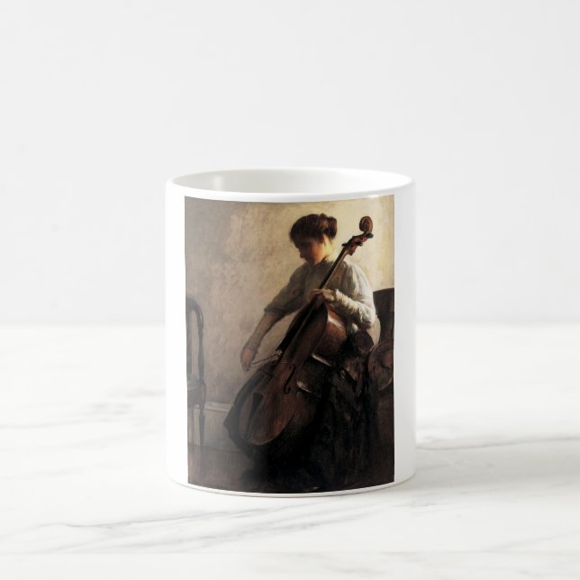 Die Cellist (von Joseph DeCamp) Kaffeetasse (Mittel)