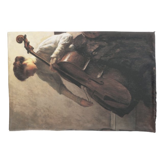 Die Cellist (von Joseph DeCamp) Kissenbezug (Vorderseite-Links)