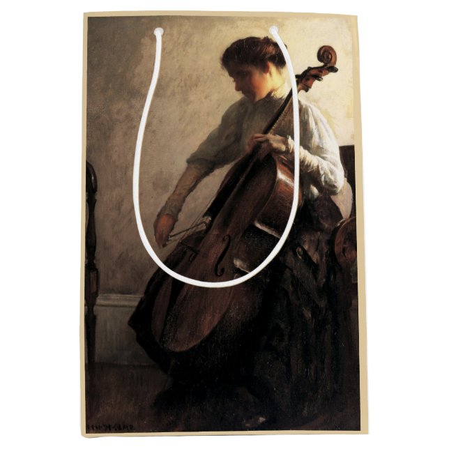 Die Cellist (von Joseph DeCamp) Mittlere Geschenktüte (Vorderseite)