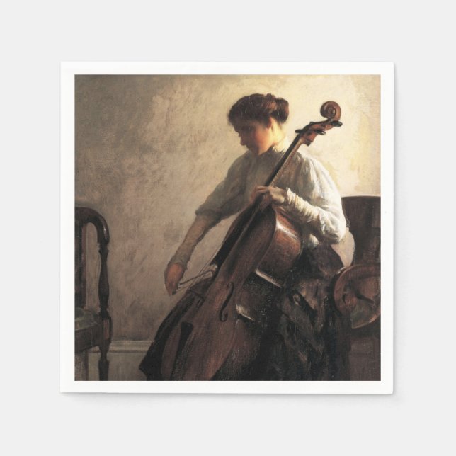 Die Cellist (von Joseph DeCamp) Serviette (Vorderseite)