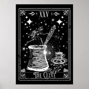 Die Cezve Türkischer Kaffee Tarotkarte Poster