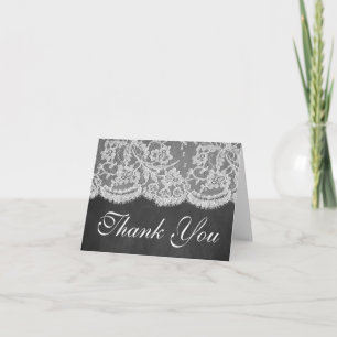 Die Chalkboard & Lace Wedding Collection Dankeskarte