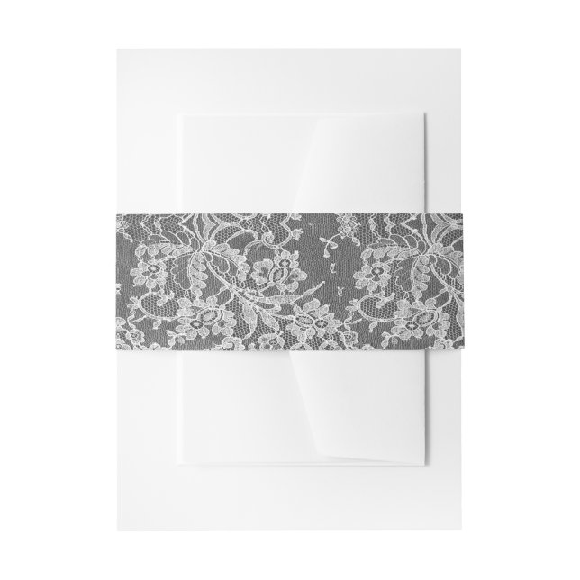 Die Chalkboard & Lace Wedding Collection Einladungsbanderole (Vorderseite Beispiel)