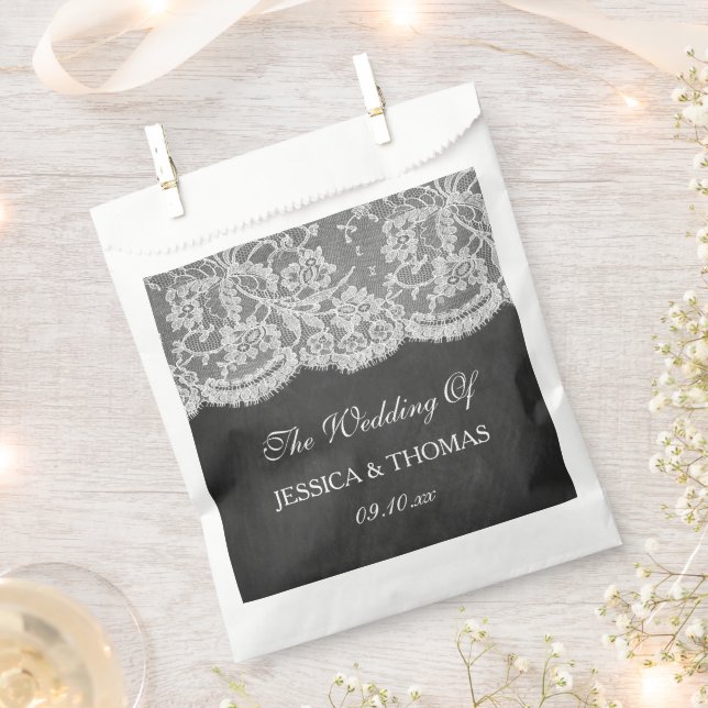 Die Chalkboard & Lace Wedding Collection Geschenktütchen (Ausgeschnitten)