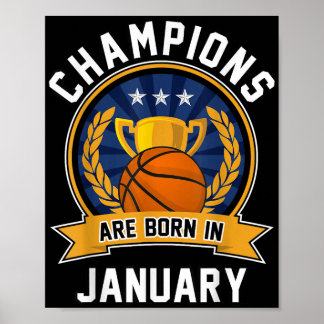Die Champions sind im Januar Basketball zum Geburt Poster