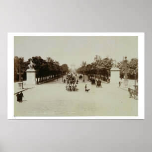 Die Champs Elysees, Paris (sepia Foto) Poster