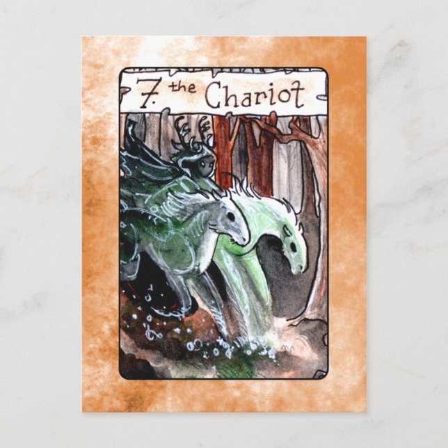 Die Chariot-Tarot-Karte Postkarte (Vorderseite)